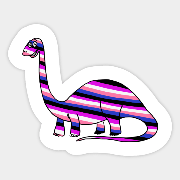 Gender Fluid Dinosaur Sticker by DrawMe